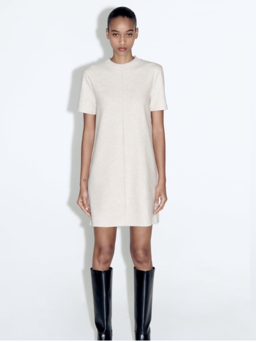 Zara Cream Soft knit Mini Dress